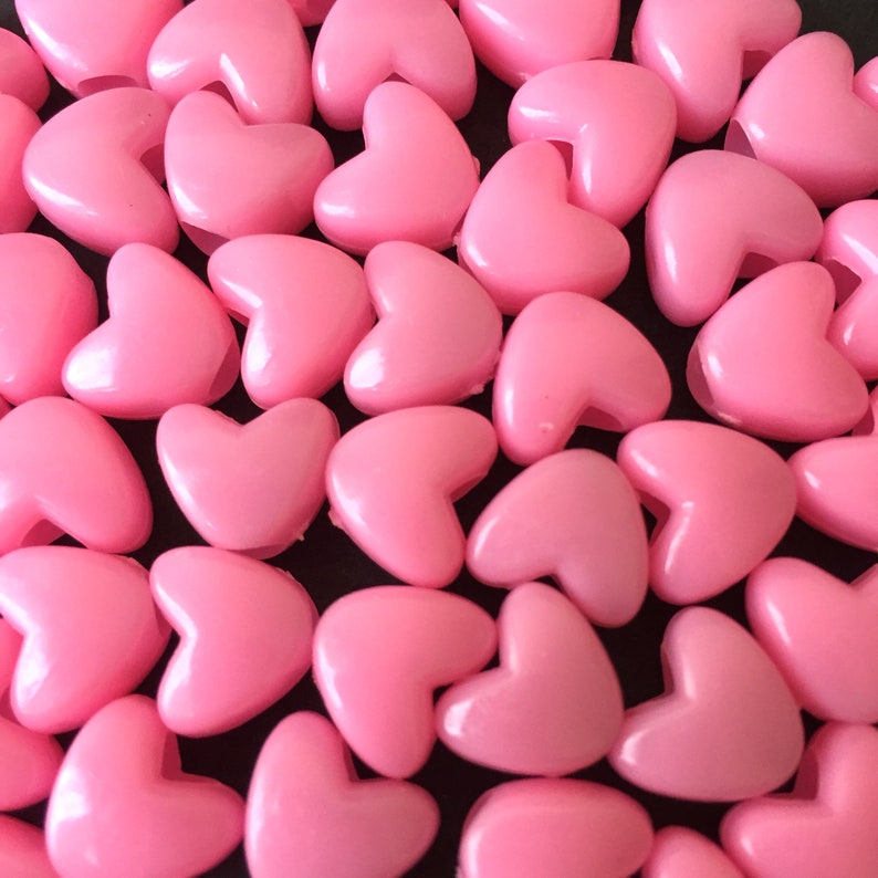 100 Multicolor 9x6mm Heart Shaped Pony Beads with 4mm Hole