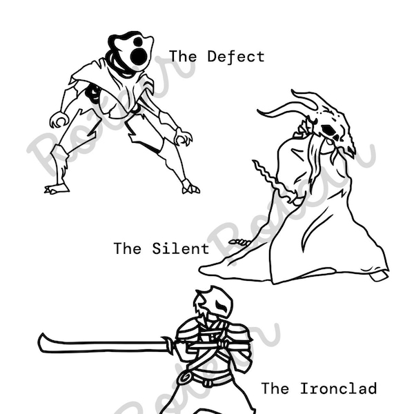 Slay the Spire Characters Hand Drawn 3 SVG Bundle (Great for Cricut)