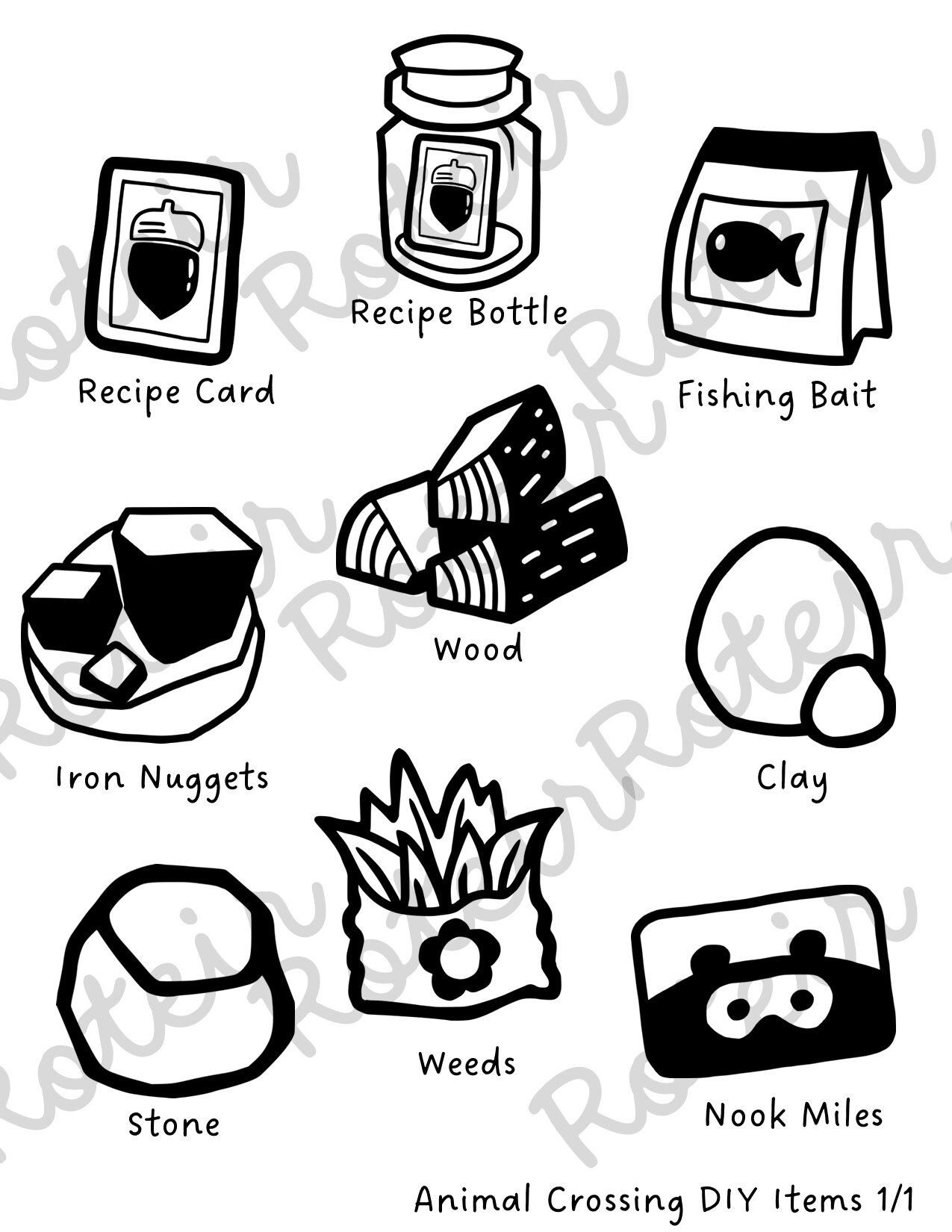 9 Animal Crossing DIY Items SVG Bundle great for Cricut Etsy