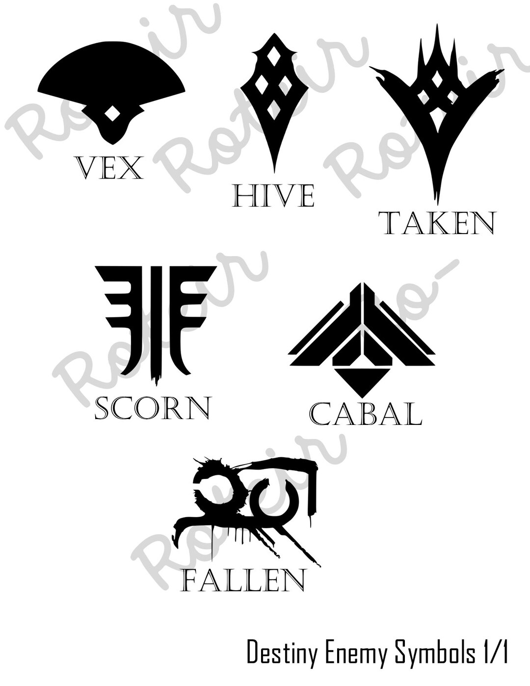 Destiny Enemy Icons 6 SVG Bundle great for Cricut Etsy