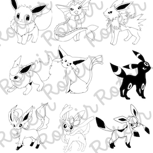 Spire's eeveelutions outline Blank Template - Imgflip