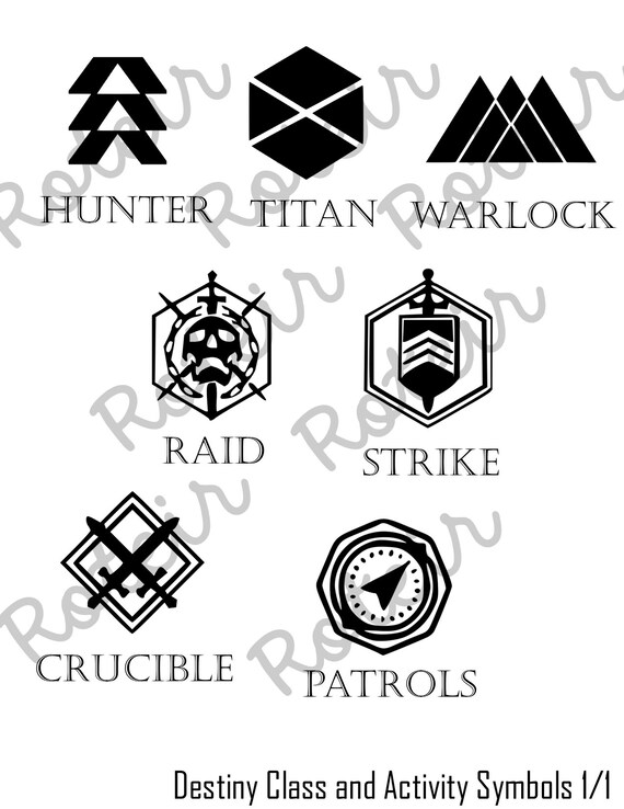 Destiny Classes and Activities Icons 7 SVG Bundle great for Etsy UK