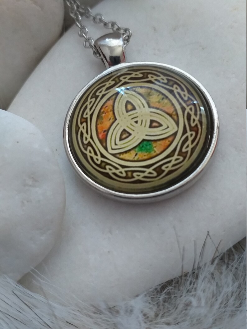 Gift for Her Gold Celtic Triskele Necklace Petite Triskelion Pendant Triquetra Triangle Love Knot
