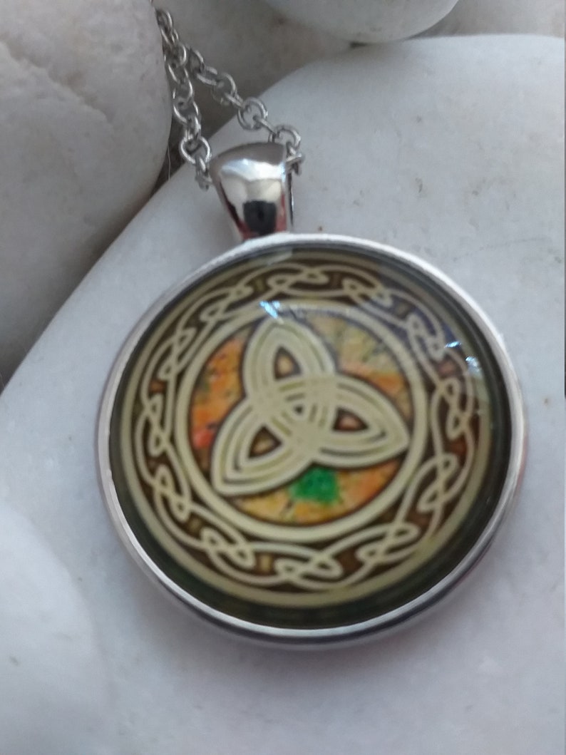Gift for Her Gold Celtic Triskele Necklace Petite Triskelion Pendant Triquetra Triangle Love Knot