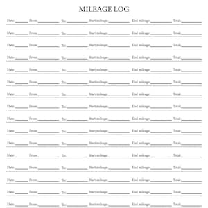 Mileage Log, Gas Log, Travel Log