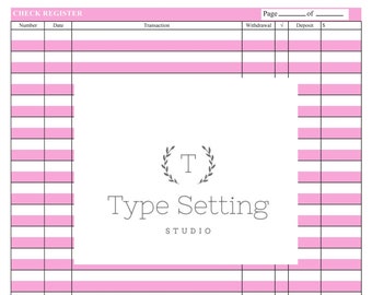 Check Register Instant Digital Download