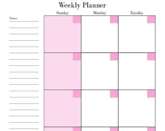 2 Page Weekly Planner Instant Digital Download