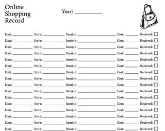 Online Shopping Record, PDF Downloadable File