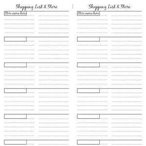 Shopping List and Store 8.5&quot;x11&quot; Instant Digital Download
