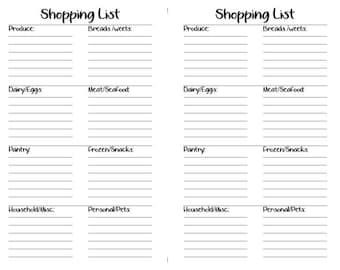 Shopping List Instant Digital Download
