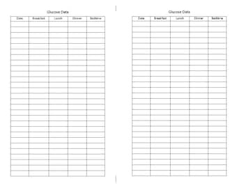 Blood Glucose Data Instant Digital Download