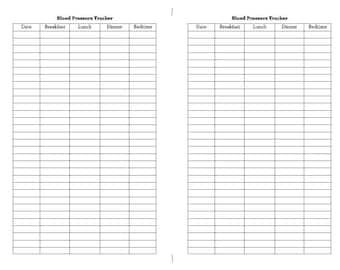 Blood Pressure Tracker 5.5 inches by 8.5 inches Instant Digital Download