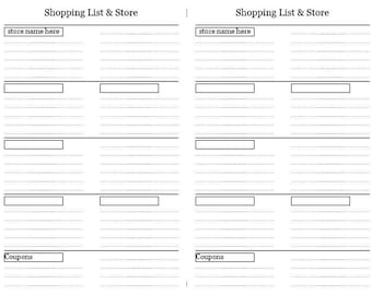 Shopping List and Store Instant Digital Download