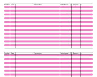 Check Register Magenta 6" wide 3" tall when folded