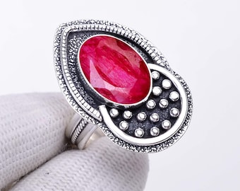 Ruby Ring, 925 Sterling Silver Ring, Gemstone Ring, Handmade Ring, Valuable Ring, Statement Ring, Proposal Ring, Wedding Ring, Gift For Her