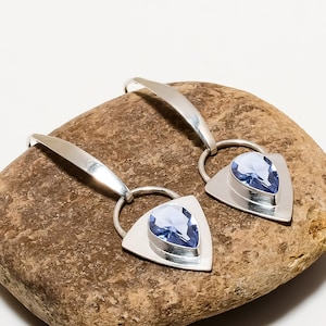 Iolietoorbellen, 925 sterlingzilveren oorbellen, vintage oorbellen, hangoorbellen, handgemaakte oorbellen, zilveren oorbellen, cadeau voor haar