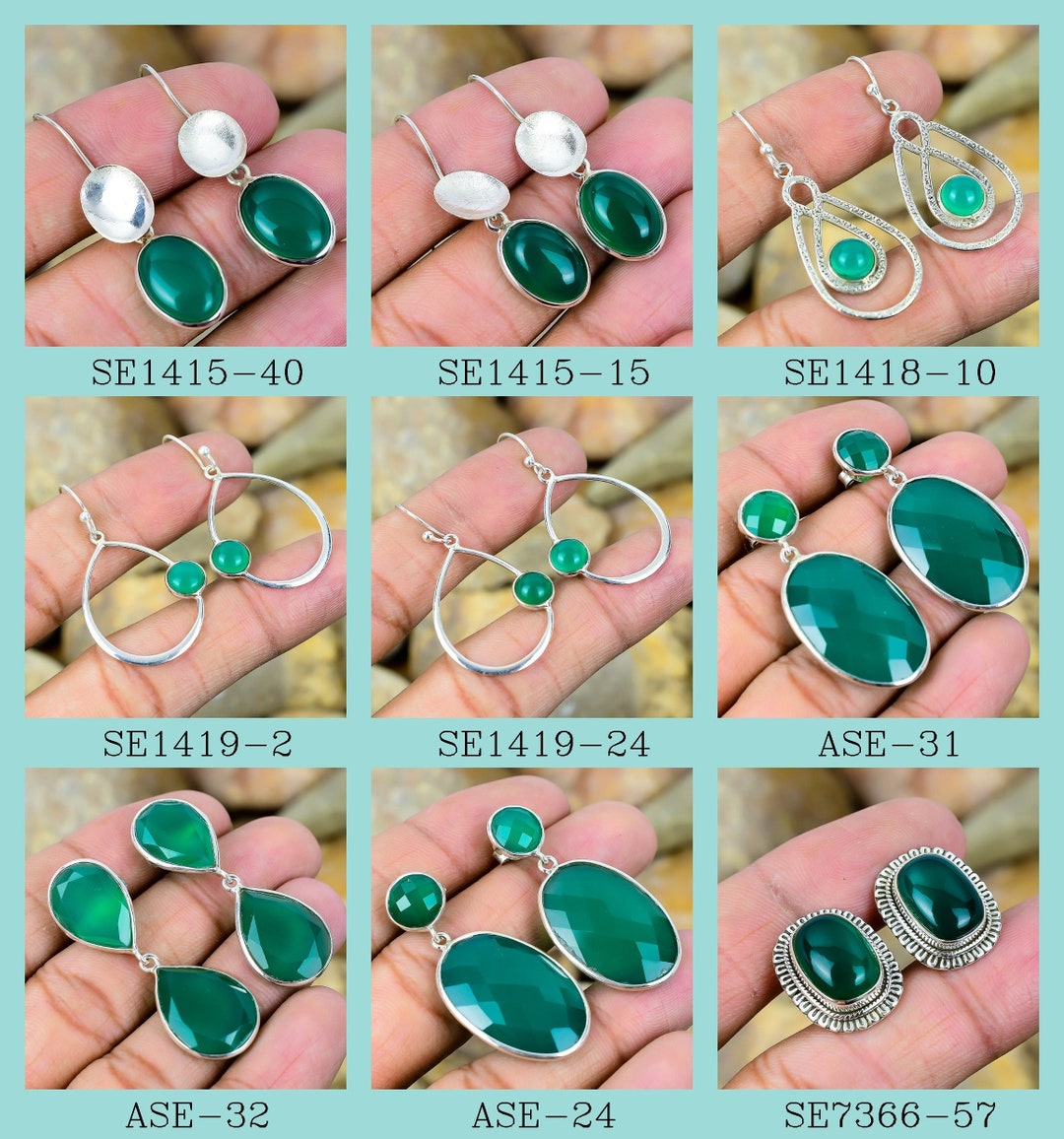 Rare Green Onyx Earrings Gemstone Earrings Green Drop & Etsy