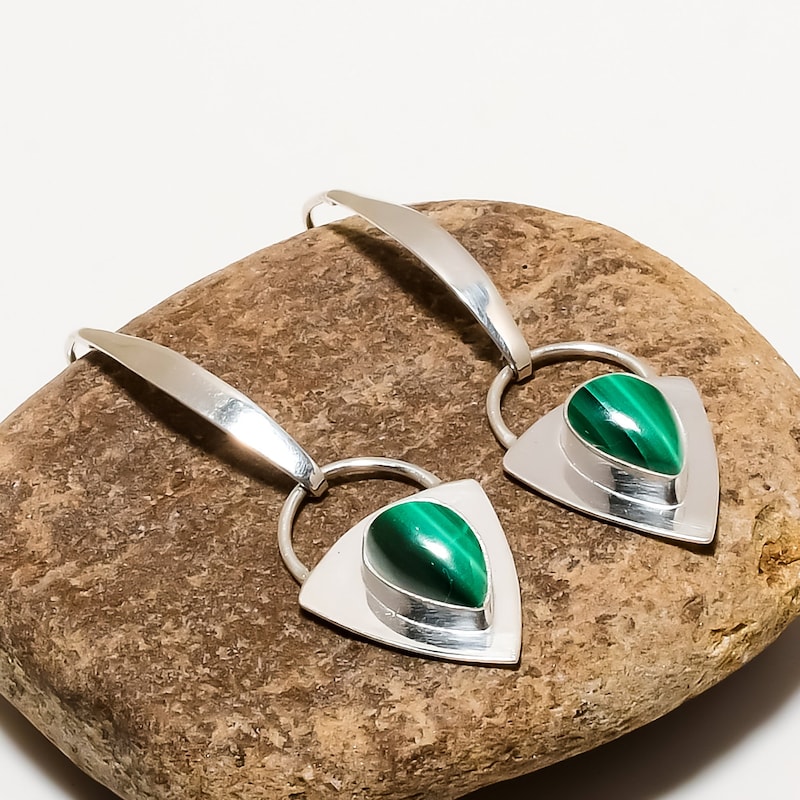 SERPENTI MALACHITE DIAMOND EARRINGS SILVER