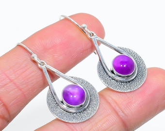 Amethyst Earring, 925 Sterling Silver Earring, Gemstone Earring, Beautiful, Earring, Handmade Earring, purple Stone Jewelry