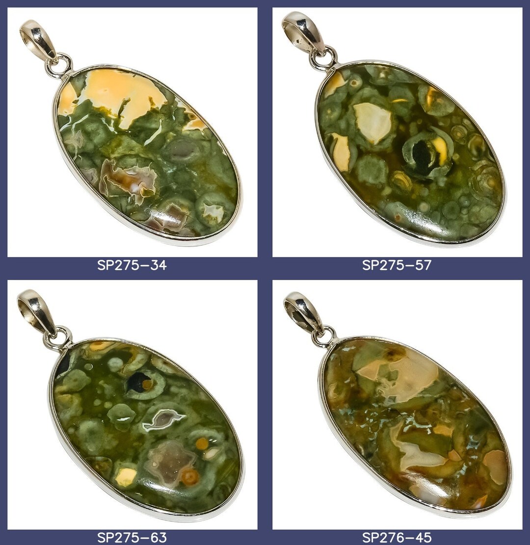 Valuable Rainforest Jasper Pendant Gemstone Pendant Green Etsy