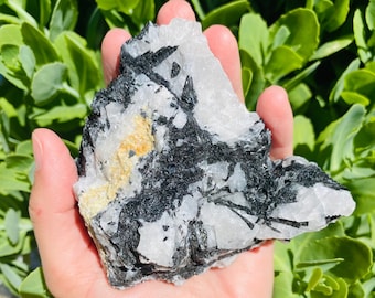Tourmaline Quartz Chunk, Raw Tourmalinated Quartz, Quartz With Black Tourmaline