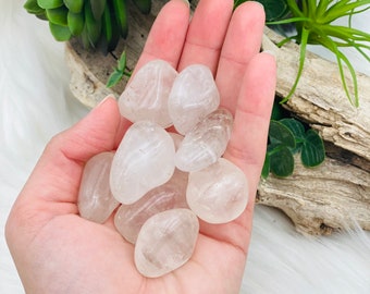 Clear Quartz Tumbled Stone, Tumbled Quartz Crystal, Pocket Stone