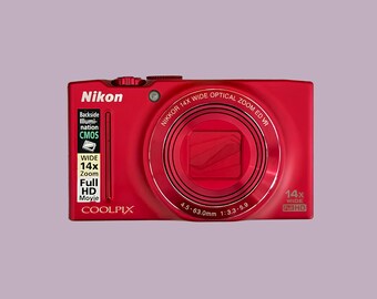 Nikon Coolpix S8200 Digital Camera / Rare Red Color / Digicam