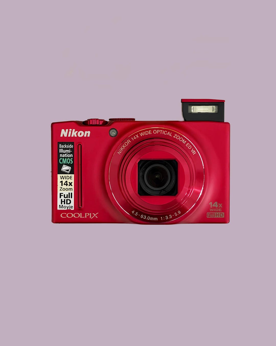 Nikon Coolpix S8200 Digital Camera / Rare Red Color / Digicam