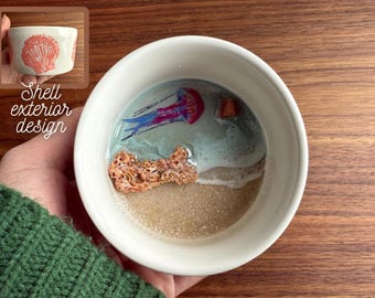 Handmade Jellyfish Ring Dish: Coastal Jewelry Trinket Tray