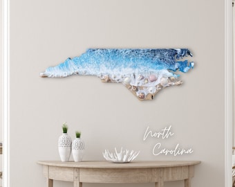 North Carolina Beach Resin Art: Coastal NC Home Decor