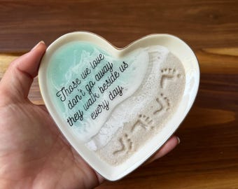 Footprints in Sand Memorial Ring Dish: Coastal Loss Tribute