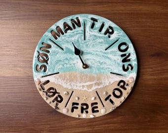 NORWEGIAN Day of the Week Beach Clock: Coastal Retirement Gift
