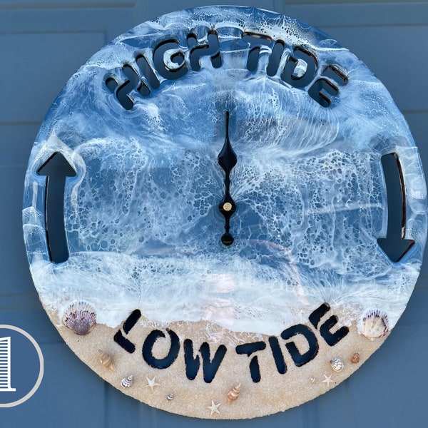 Custom Beach Themed Tide Wall Clock Gift for Husband Father's Day Nautical Chart Coastal Decor for House Home Decoration Fisherman Ocean Art