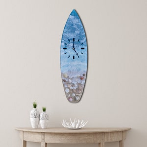 24&quot; Surfboard Clock: Coastal Beach House Decor