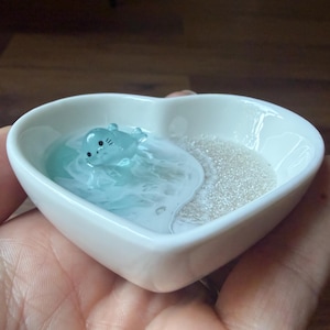 Plato personalizado para anillos de sello: Bandeja para joyas de playa y océano, soporte para dados de mahjong