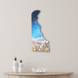 Arte de pared de playa de Delaware Rehoboth Bethany Lewes Dover DE Decoración del hogar Temática náutica Océano Inauguración de la casa Agente inmobiliario Mudanza Regalo para el mejor amigo