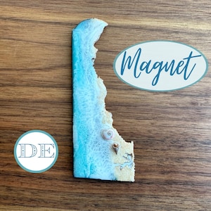 Delaware Beach Magnet: Coastal Sand Souvenir, Nautical Decor