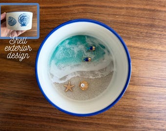 Sardine Ring Dish: Handmade Coastal Jewelry Holder with Starfish