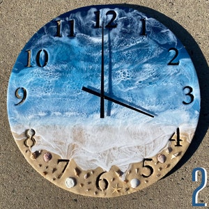 Große 24-Zoll-Stranduhr, leerer Raum auf Wand-Dekor-Küstenkunst-Ozeangeschenk für Ehemann-Partner, Makler, der Geschenkkunden-Ferienhaus schließt