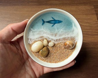 Cape May Diamond Ring Dish, Whale Jersey Shore Ocean Beach Wedding Engagement Gift