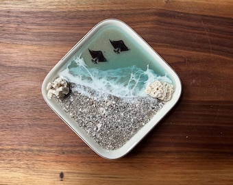 Handmade Beach Ring Dish Manta Ray Jewelry Home Decor Engagement Wedding Gift