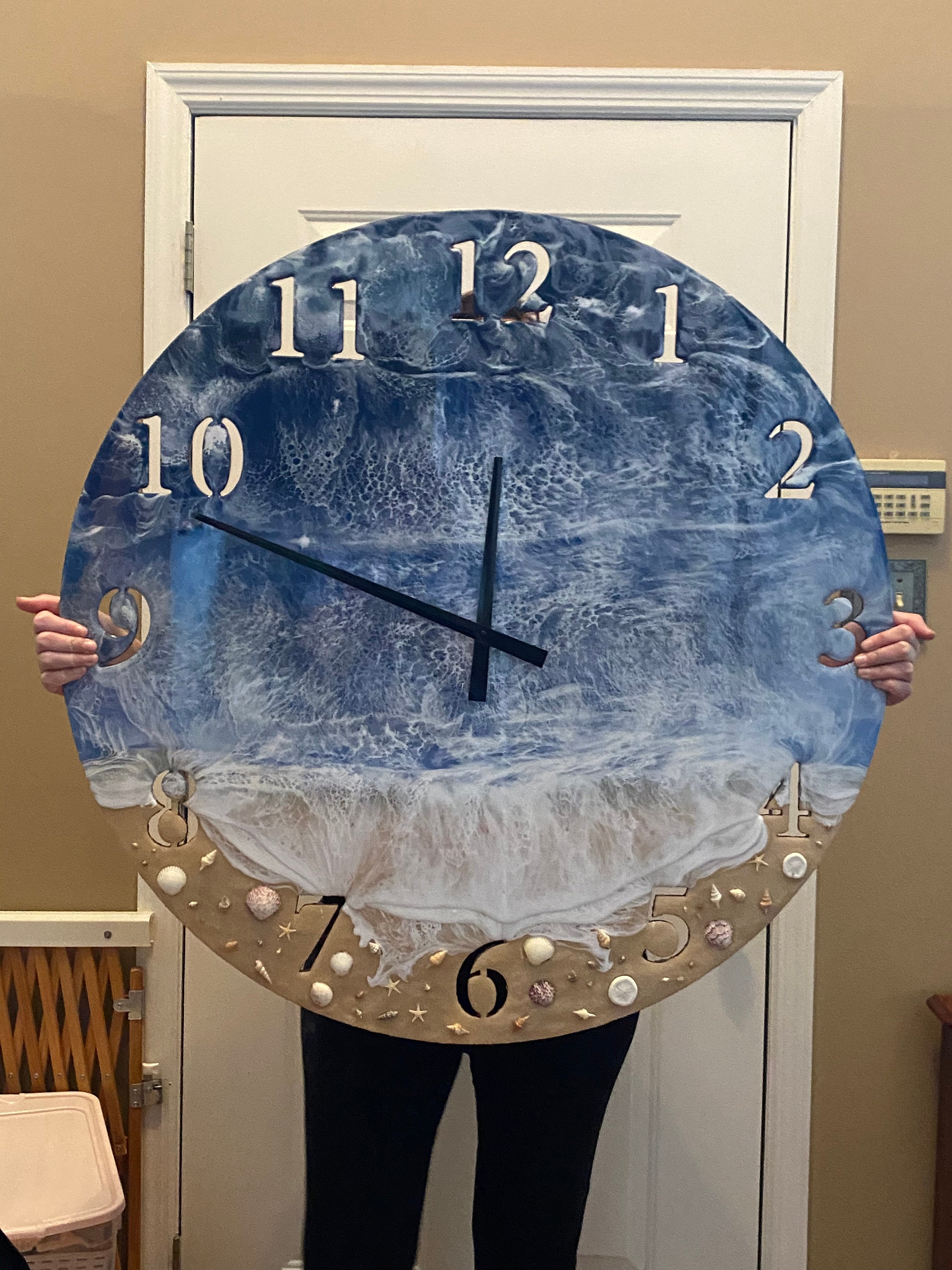36 Beach Clock Oversized Wall Decor Coastal Art for Etsy
