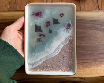 Handmade Beach Ring Dish Stingray Jewelry Home Decor Engagement Wedding Gift