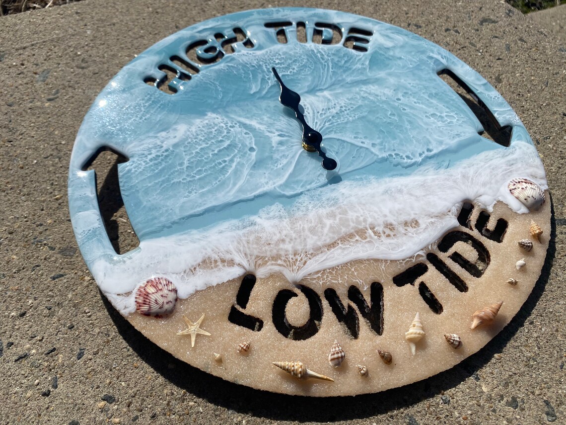 Coastal Tide Clock Nautical Wall Clock Nautical Gift Nautical Etsy