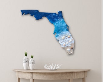 Florida Beach Resin Wall Art: Nautical Home Decor