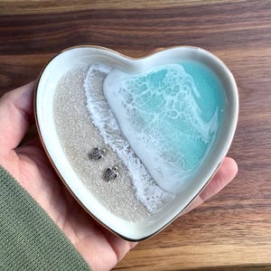 Gold-Rimmed Large Turtle Ring Dish Custom Personalized Wedding Gift