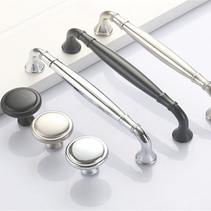 3.78'' 5'' 6.3'' 7.55'' 10" Black Silver Chrome Nickel Steel Drawer Pulls Handles Knobs  Dresser Pull Cabinet Door Handles Kitchen Hardware