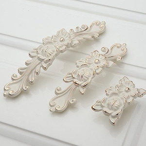 3.78“ 5.0“ Shabby Chic Dresser Pulls Handles Drawer Knobs White Gold Silver  French Country Kitchen Cabinet Handle Pull Furniture Hardware