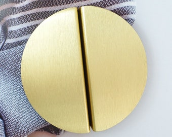 2.5"Brushed Gold Brass  Drawer Pulls  Dresser Pulls Knobs Kitchen Cabinet Handles Modern Wardrobe Handle Cupboard Handles  64mm