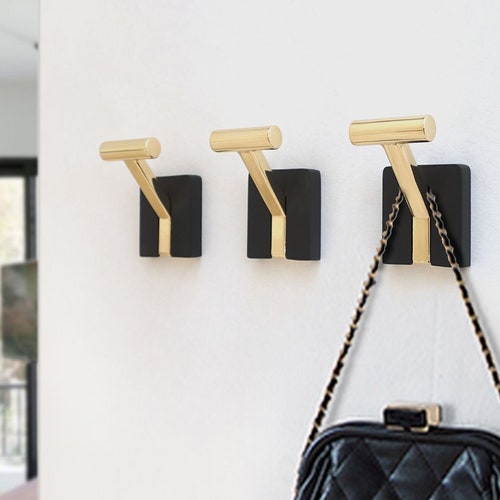 Modern Double Hooks Creativity Wall Hooks Gold Black Coat Etsy